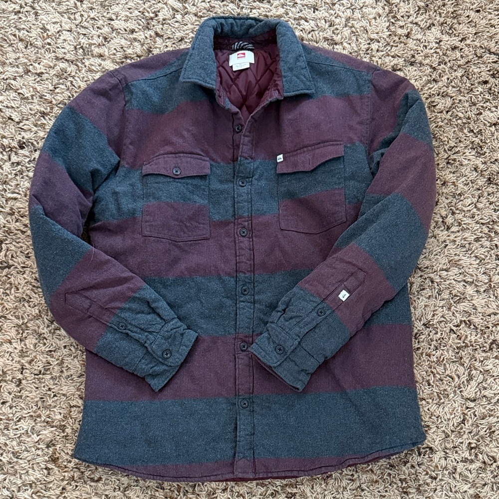 Men’s Quiksilver Rugby Striped Quilted Shacket